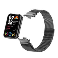 Per cinturino per orologio in maglia metallica magnetica Xiaomi Mi Band 8 Pro Milan (nero)