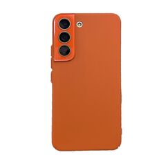 Per Samsung Galaxy S22+ 5G Custodia rigida in pelle per PC con olio all-inclusive (arancione)