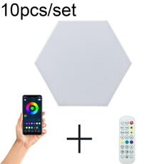 10 pz/set RGB Symphony Luci Esagonali Lampada Da Parete Ambiente Comodino FAI DA TE Intelligente Luce A Nido D'ape (APP Bluetooth)