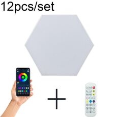 12 pz/set RGB Symphony Luci Esagonali Lampada Da Parete Ambiente Comodino FAI DA TE Intelligente Luce A Nido D'ape (WIFI-APP)