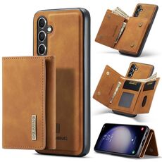 Per Samsung Galaxy S23 FE 5G DG.MING Serie M1 Portafoglio multi-carta 3 pieghe + Custodia magnetica per telefono (marrone)
