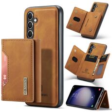 Per Samsung Galaxy S23 FE 5G DG.MING serie M2 Borsa multi-carta 3 pieghe + custodia magnetica per telefono (marrone)