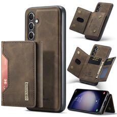 Per Samsung Galaxy S23 FE 5G DG.MING Serie M2 Borsa multi-carta 3 pieghe + Custodia magnetica per telefono (caffè)