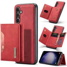 Per Samsung Galaxy S23 FE 5G DG.MING Serie M2 Borsa multi-carta 3 pieghe + Custodia magnetica per telefono (Rosso)