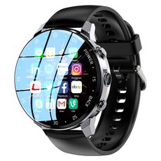 A3 1,43 pollici IP67 impermeabile 4G Android 8.1 Smart Watch supporto riconoscimento facciale/GPS, specifica: 4G+128G (nero)
