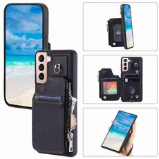 Per Samsung Galaxy S22+ 5G Slot per schede con cerniera Custodia per telefono RFID (nera)