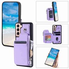 Per Samsung Galaxy S22+ 5G Slot per schede con cerniera Custodia per telefono RFID (viola)