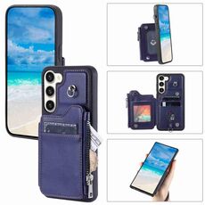Per Samsung Galaxy S23+ 5G Slot per schede con cerniera Custodia per telefono RFID (blu)
