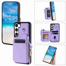 Per Samsung Galaxy S23+ 5G Slot per schede con cerniera Custodia per telefono RFID (viola)