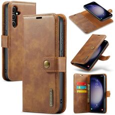 Per Samsung Galaxy S23 FE 5G DG.MING Custodia in pelle magnetica staccabile con texture Crazy Horse (marrone)