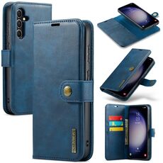 Per Samsung Galaxy S23 FE 5G DG.MING Custodia in pelle magnetica staccabile con texture Crazy Horse (blu)