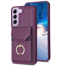 Per Samsung Galaxy S22+ 5G BF29 Custodia per telefono con anello per porta carte di organo (luce scura)