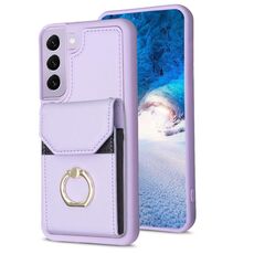 Per Samsung Galaxy S22+ 5G BF29 Custodia per cellulare con anello per porta carte di organo (viola)