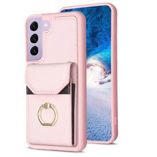 Per Samsung Galaxy S22+ 5G BF29 Custodia per telefono con anello per porta carte di organo (rosa)