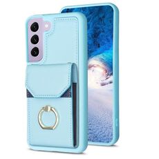 Per Samsung Galaxy S22+ 5G BF29 Custodia per telefono con anello per porta carte di organo (blu)