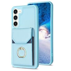 Per Samsung Galaxy S23+ 5G BF29 Custodia per telefono con anello per porta carte di organo (blu)