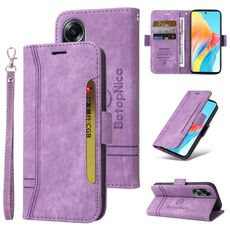 Per OPPO A58 4G BETOPNICE Custodia per telefono in pelle con fibbia a doppio lato (viola)
