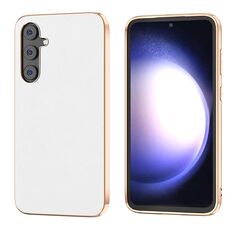 Per Samsung Galaxy S23 FE 5G Nano Galvanotecnica Dual Color Lichi Texture PU Custodia per telefono (Bianco)