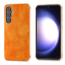 Per Samsung Galaxy S23 FE 5G Nano Galvanotecnica Dual Color Lichi Texture PU Custodia per telefono (Arancione)