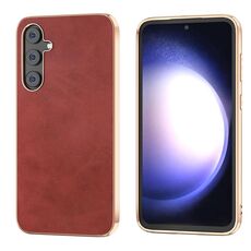 Per Samsung Galaxy S23 FE 5G Nano Galvanotecnica Custodia protettiva per telefono in pelle bovina bicolore (Rosso)