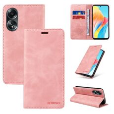 Per OPPO A58 4G BETOPNICE Custodia per telefono in pelle antifurto con aspirazione (rosa)