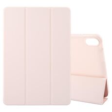 Per Huawei MatePad 2023 / Air 11.5 Custodia tablet in pelle 3 pieghevoli in tinta unita (rosa chiaro)