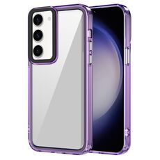 Per Samsung Galaxy S23 5G Custodia per telefono antiurto in acrilico trasparente + TPU (viola trasparente)
