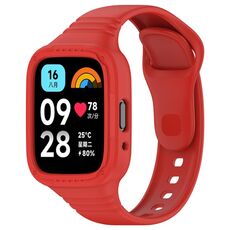 Per Redmi Watch 3 cinturino in silicone attivo integrato completamente chiuso (rosso)