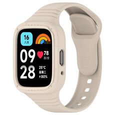 Per Redmi Watch 3 cinturino in silicone attivo integrato completamente chiuso (bianco avorio)