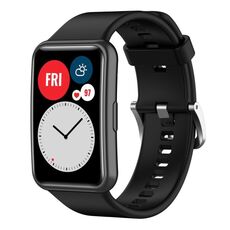 Per Huawei Watch Fit nuovo cinturino in silicone tinta unita (nero)