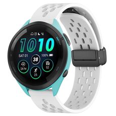 Per cinturino in silicone con chiusura magnetica pieghevole Garmin Forerunner 265 da 22 mm (bianco)