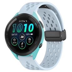 Per cinturino in silicone con chiusura magnetica pieghevole Garmin Forerunner 265 da 22 mm (azzurro)