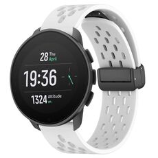 Per cinturino in silicone con chiusura magnetica pieghevole SUUNTO 9 Peak Pro da 22 mm (bianco)