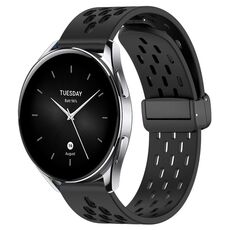 Per Xiaomi Watch S2 42mm 22mm cinturino in silicone con chiusura magnetica pieghevole (nero)