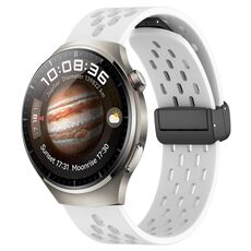 Per Huawei Watch 4 Cinturino in silicone con chiusura magnetica pieghevole da 22 mm (bianco)