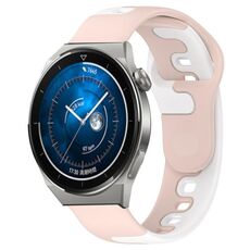 Per Huawei Watch GT3 Pro 43mm 20mm cinturino in silicone bicolore (rosa + bianco)