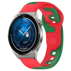 Per Huawei Watch GT3 Pro 43mm 20mm cinturino in silicone bicolore (rosso + verde)