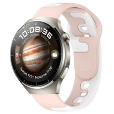 Per Huawei Watch 4 Pro cinturino in silicone bicolore da 22 mm (rosa + bianco)