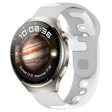 Per Huawei Watch 4 Pro cinturino in silicone bicolore da 22 mm (grigio + bianco)