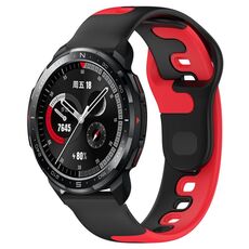 Per Honor Watch GS Pro cinturino in silicone bicolore da 22 mm (nero + rosso)