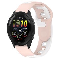 Per cinturino in silicone bicolore Garmin Forerunner 265 da 22 mm (rosa + bianco)