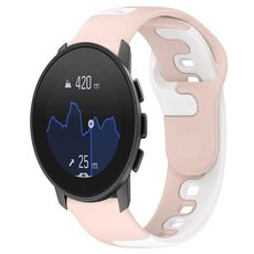 Per cinturino in silicone bicolore SUUNTO 9 Peak Pro da 22 mm (rosa + bianco)