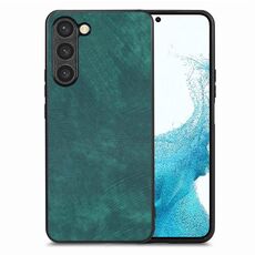 Per Samsung Galaxy S22 5G Custodia per telefono con cover posteriore per PC in pelle vintage (verde)