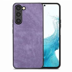 Per Samsung Galaxy S22 5G Custodia per telefono con cover posteriore per PC in pelle vintage (viola)