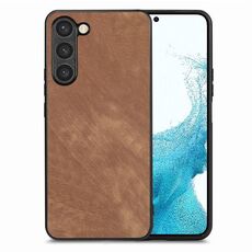 Per Samsung Galaxy S22 5G Custodia per telefono con cover posteriore per PC in pelle vintage (marrone)
