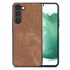Per Samsung Galaxy S22+ 5G Custodia per telefono con cover posteriore per PC in pelle vintage (marrone)