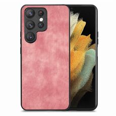 Per Samsung Galaxy S21 Ultra 5G Custodia per telefono con cover posteriore per PC in pelle vintage (rosa)