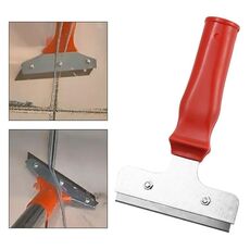 Detergente per raschietto con manico in plastica con testa in ferro per vernice per pareti in vetro, piastrelle, pavimenti in ghiaccio(Rosso)