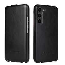Per Samsung Galaxy S23 5G Fierre Shann 64 Texture Custodia per telefono in pelle PU con vibrazione verticale (nero)