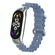 Per cinturino per orologio traspirante in silicone marino Xiaomi Mi Band 7 (grigio lavanda)